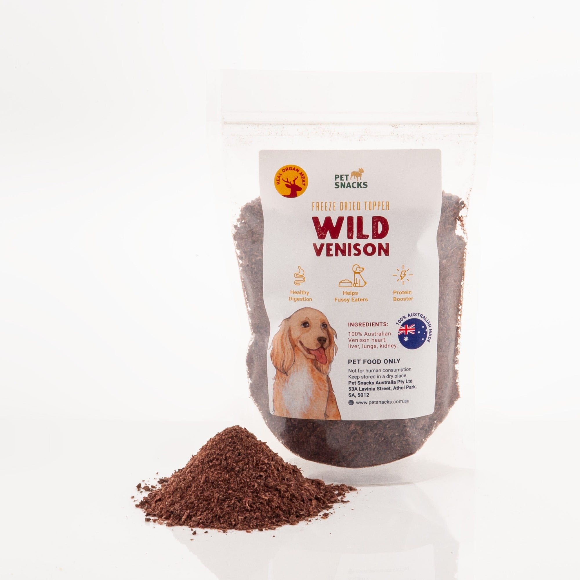 Raw Food Topper - Wild Venison Dog Food Pet Snacks 