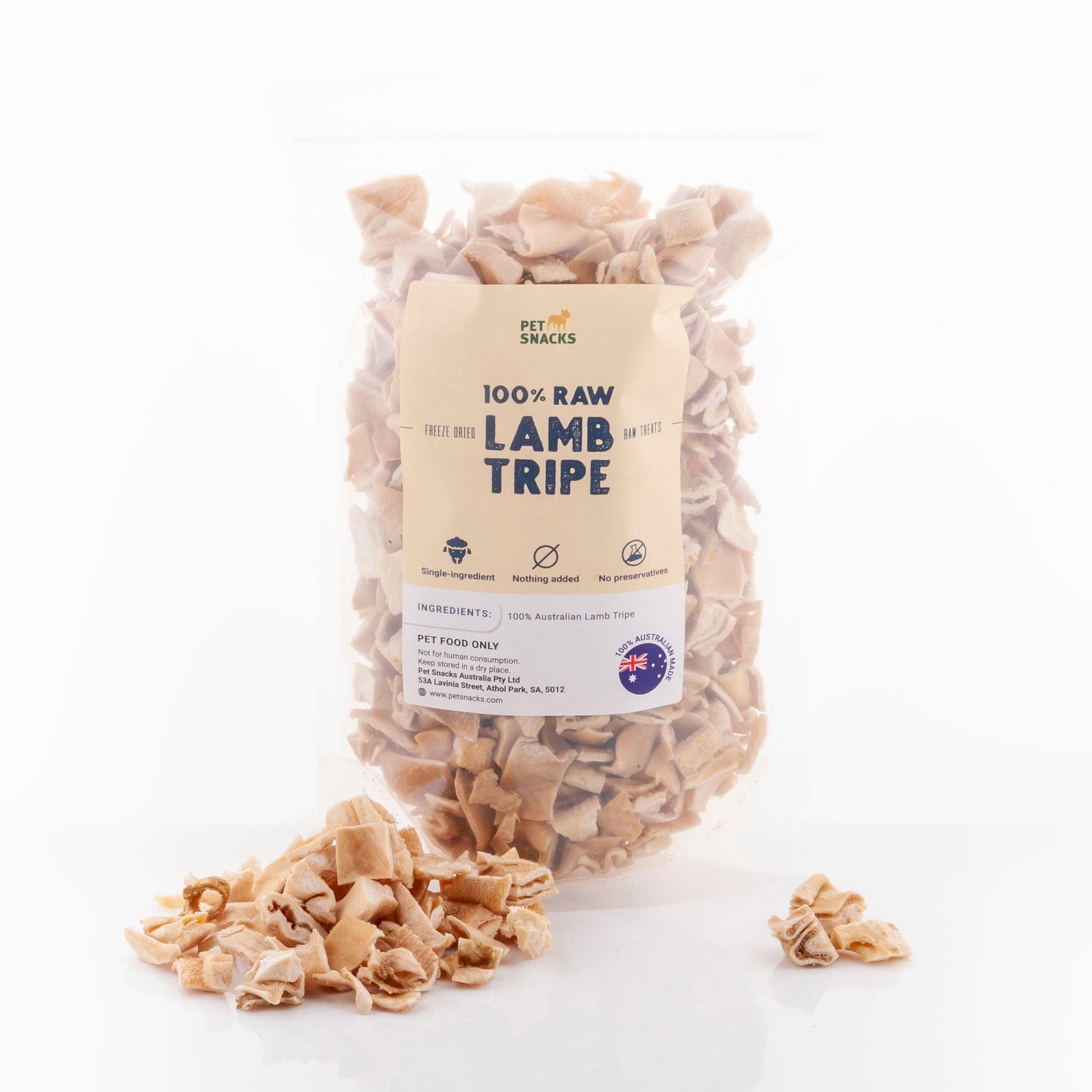 Freeze Dried Raw Lamb Tripe Dog Treats Pet Snacks 
