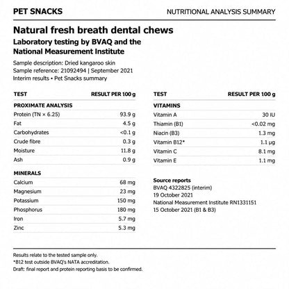 Natural Fresh Breath Dental Chew - 200g Dog Treats Pet Snacks 