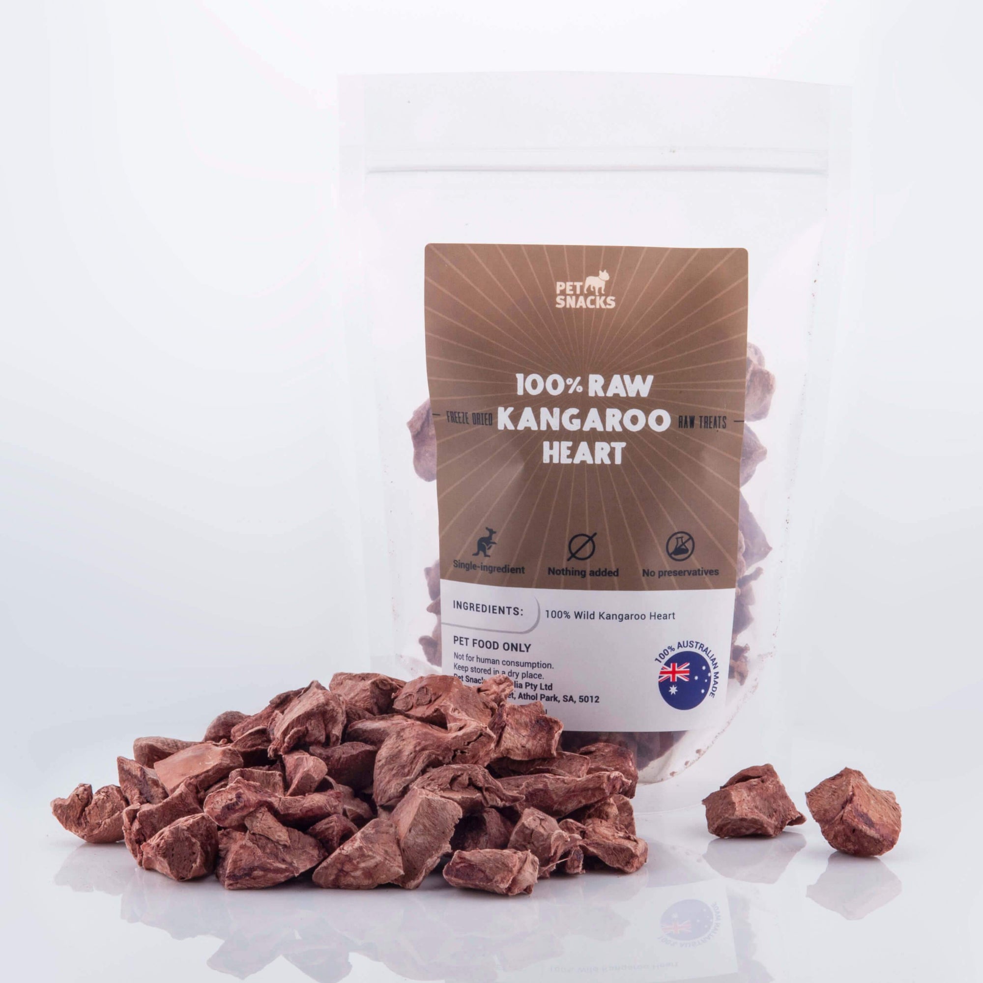 Raw Diced Roo Heart Treats Pet Snacks 